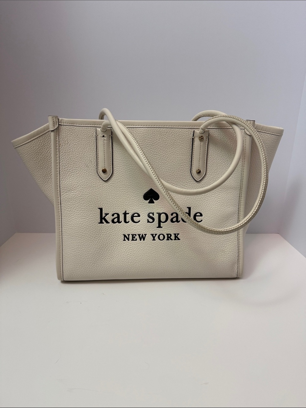 kate spade Ella Cream Leather‎ Logo Tote
